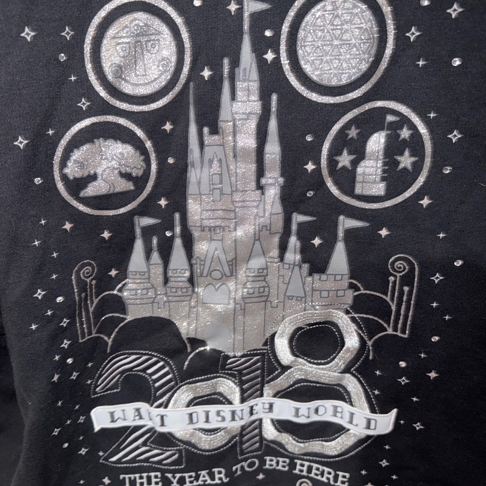 WDW Disney World 2018 Full Zip Black Hoodie Unisex Size 3XL Walt Disney Parks - Picture 2 of 4